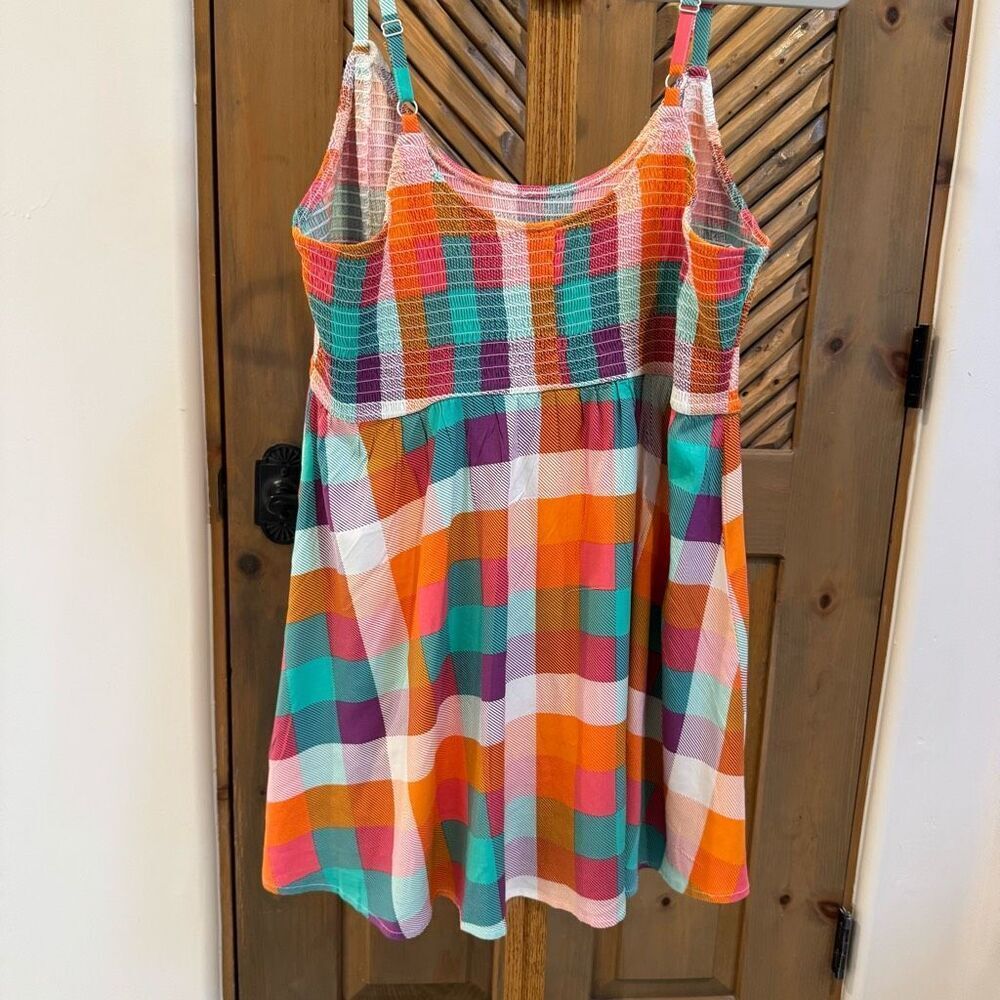 NWT Torrid tunic tank smocked Top 2X Plus, Plaid